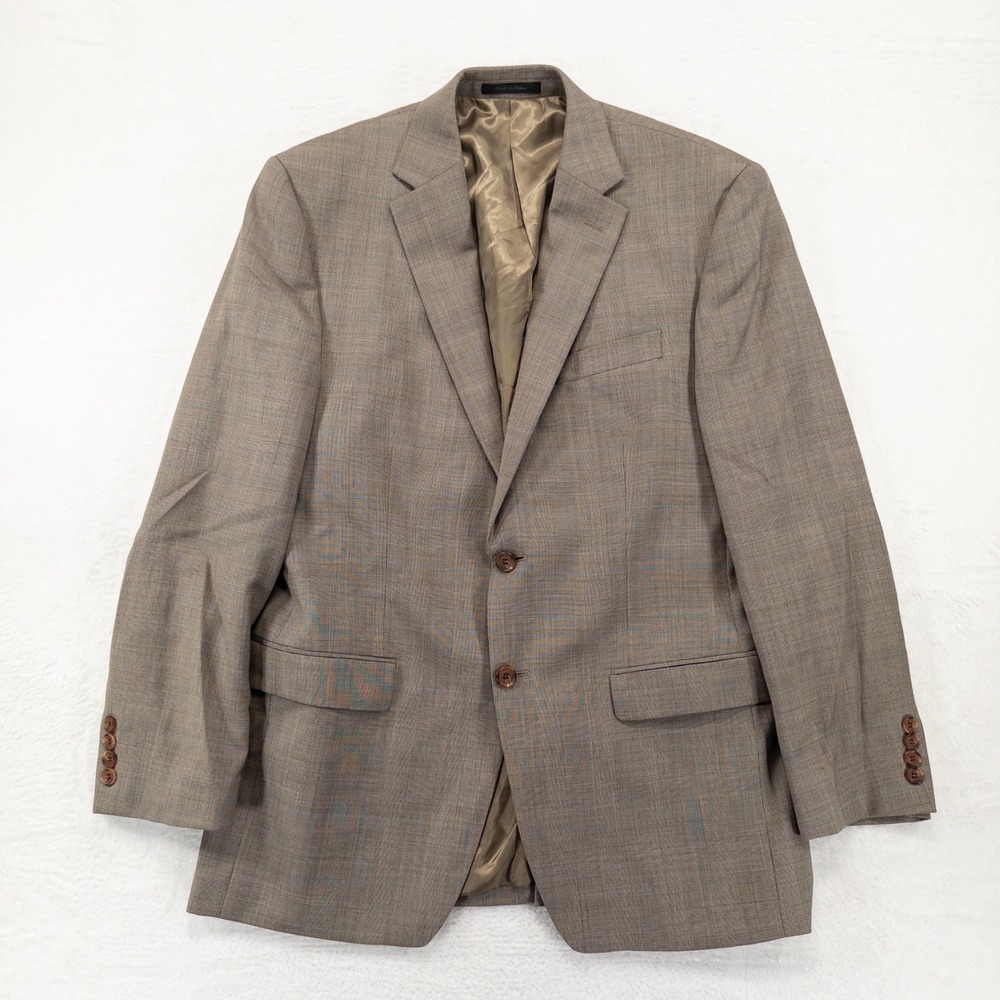 Lauren Ralph Lauren Mens Blazer 40R Brown Glen Plaid Wool Sport Coat 2 Button
